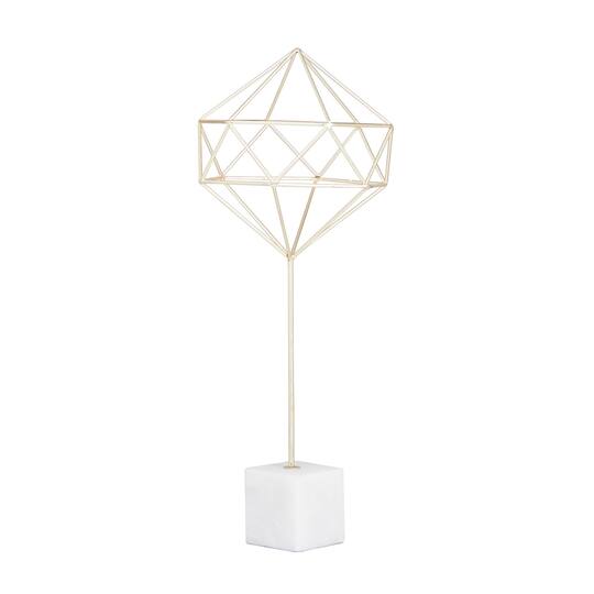 CosmoLiving by Cosmopolitan Gold Marble Contemporary Sculpture